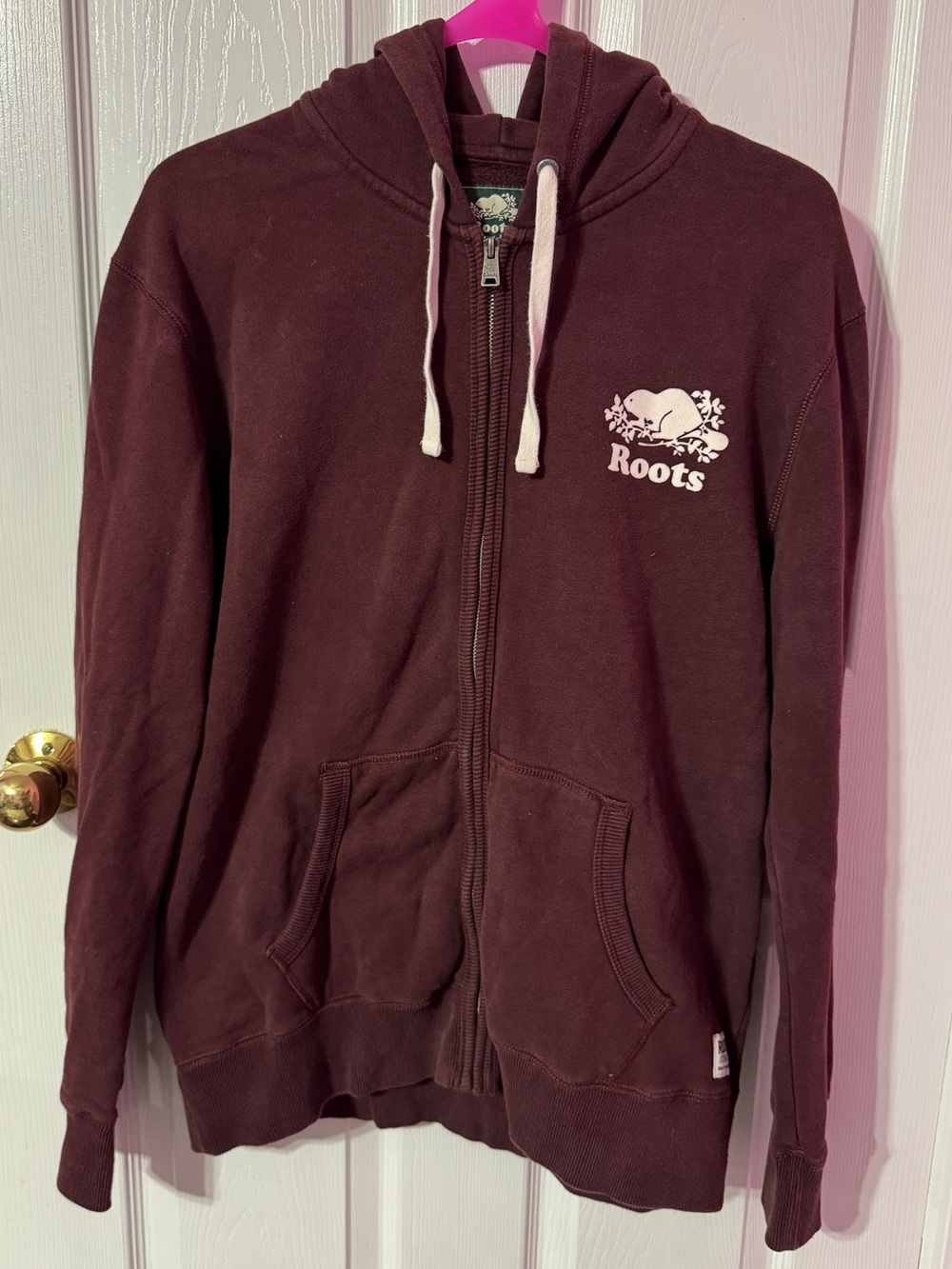 Roots Men’s Maroon/Burgundy Zip Hoodie